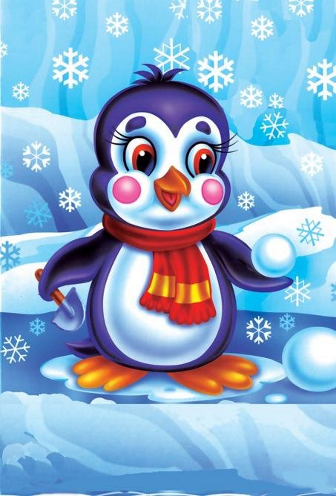 Лисичка мультяшная зимняя