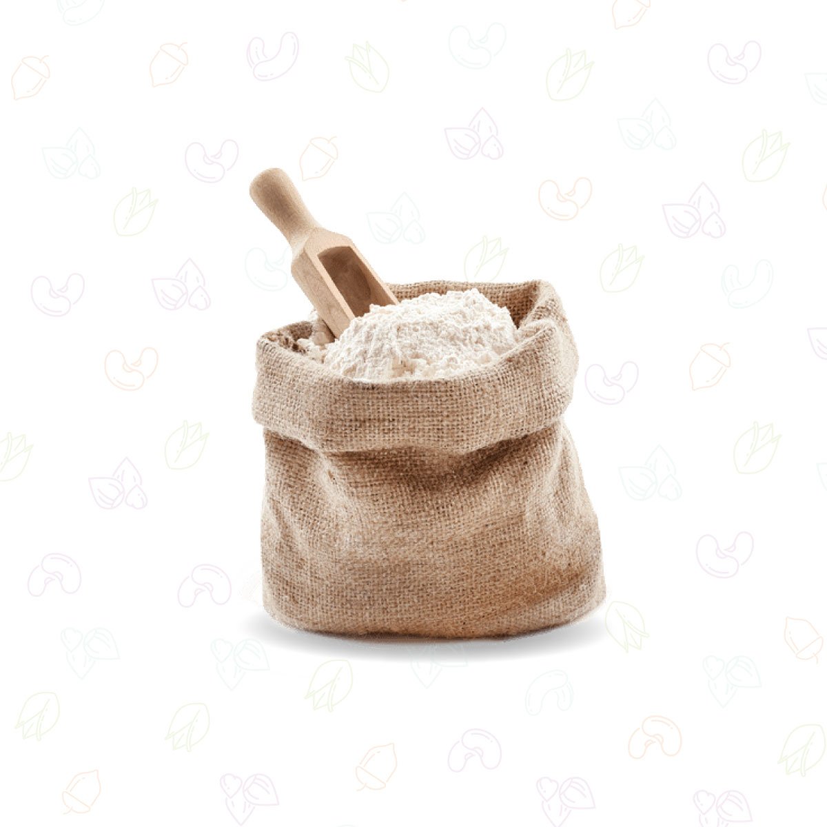 Мешок с мукой на прозрачном фоне