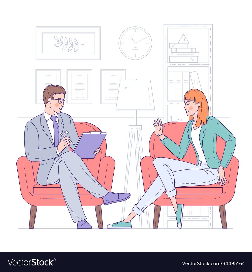 Психолог мужчина иллюстрация