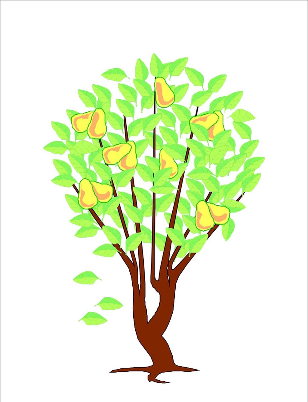 Грушевое дерево для детей на прозрачном фоне