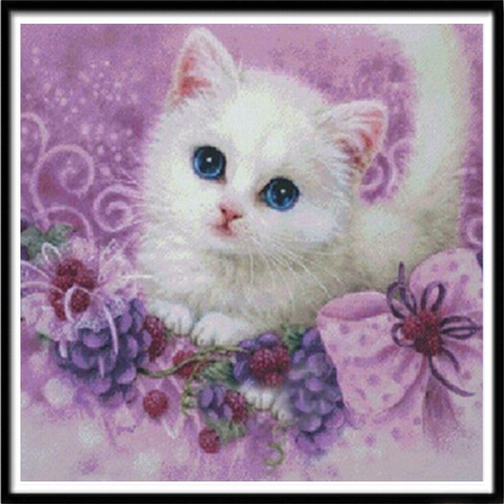 Алмазная вышивка котенок