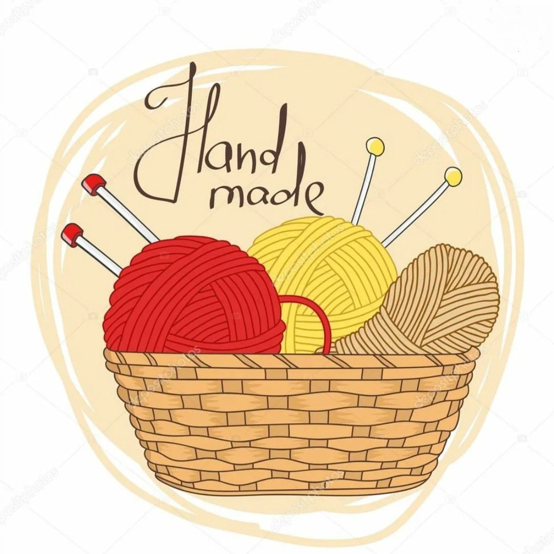 Корзина с пряжей вектор