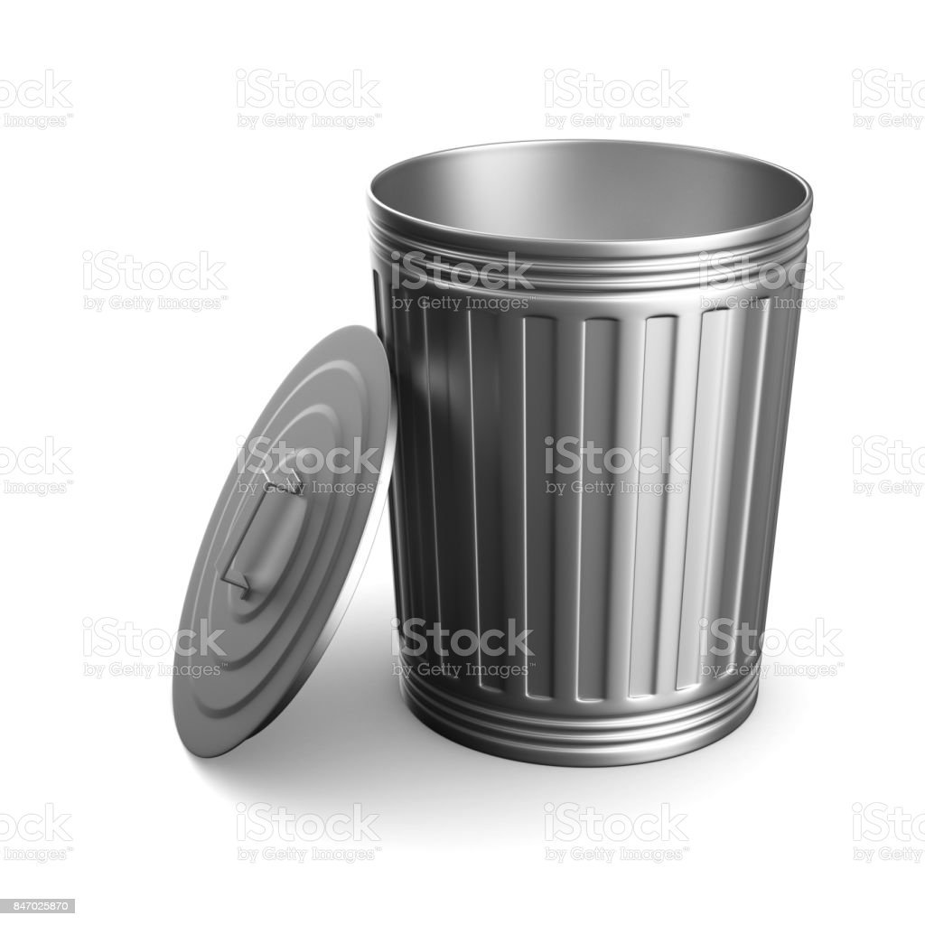 Корзина для мусора на белом фоне