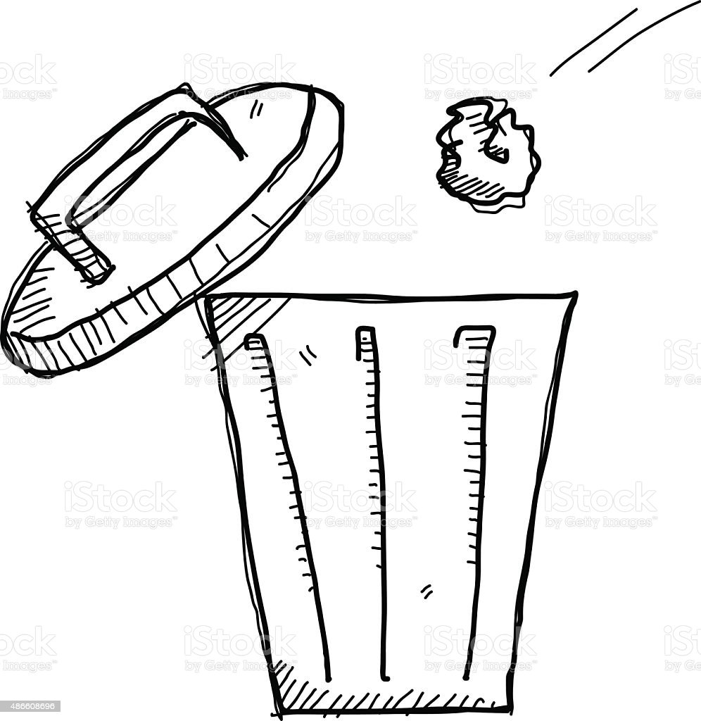 Мусорный бак на белом фоне