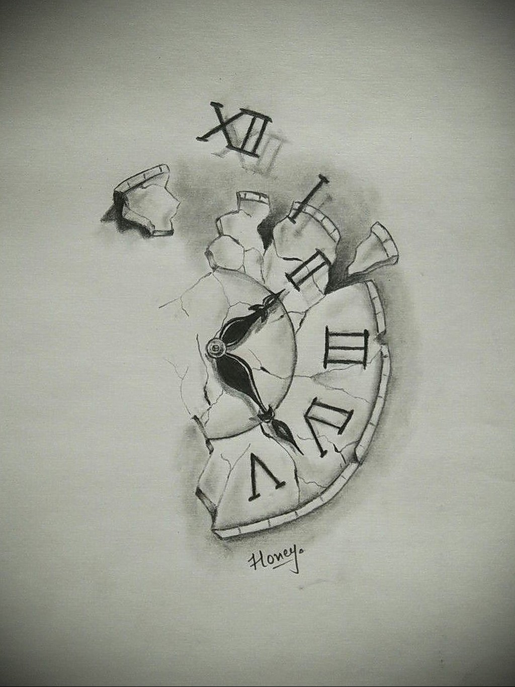 Часы тату эскиз