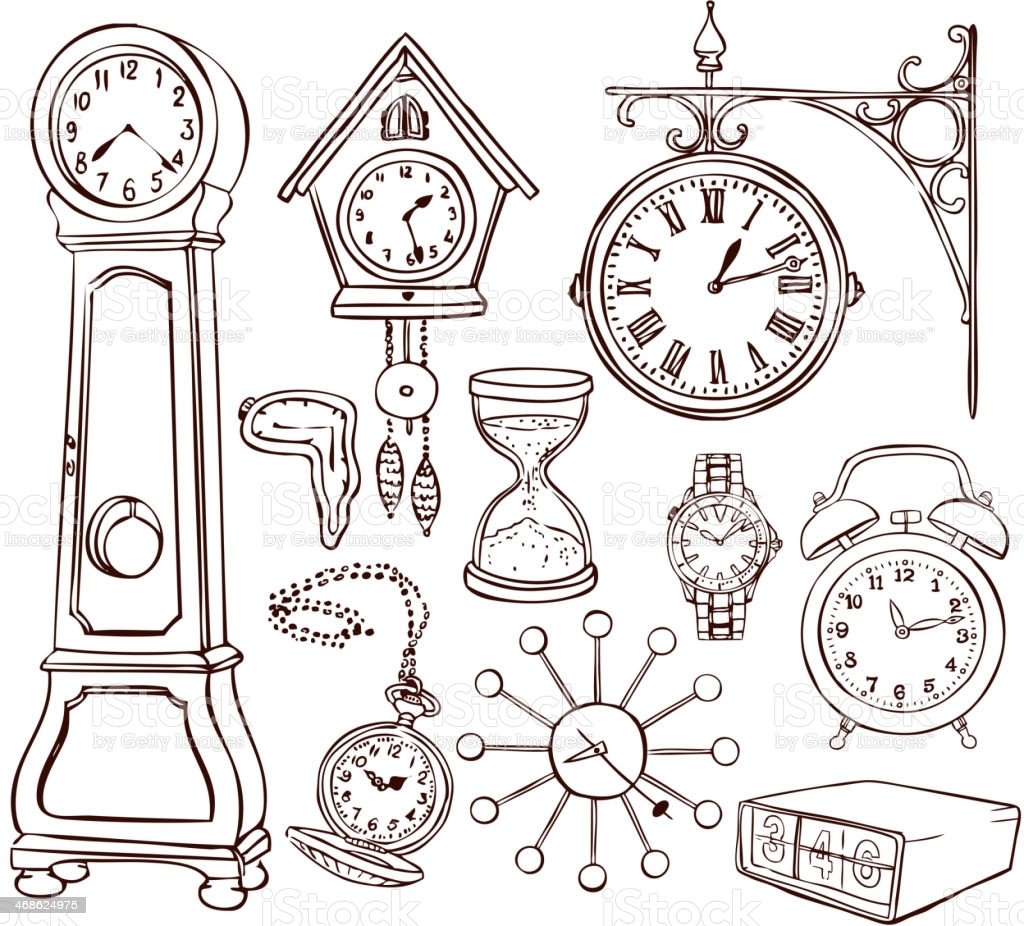Рисунок разных часов