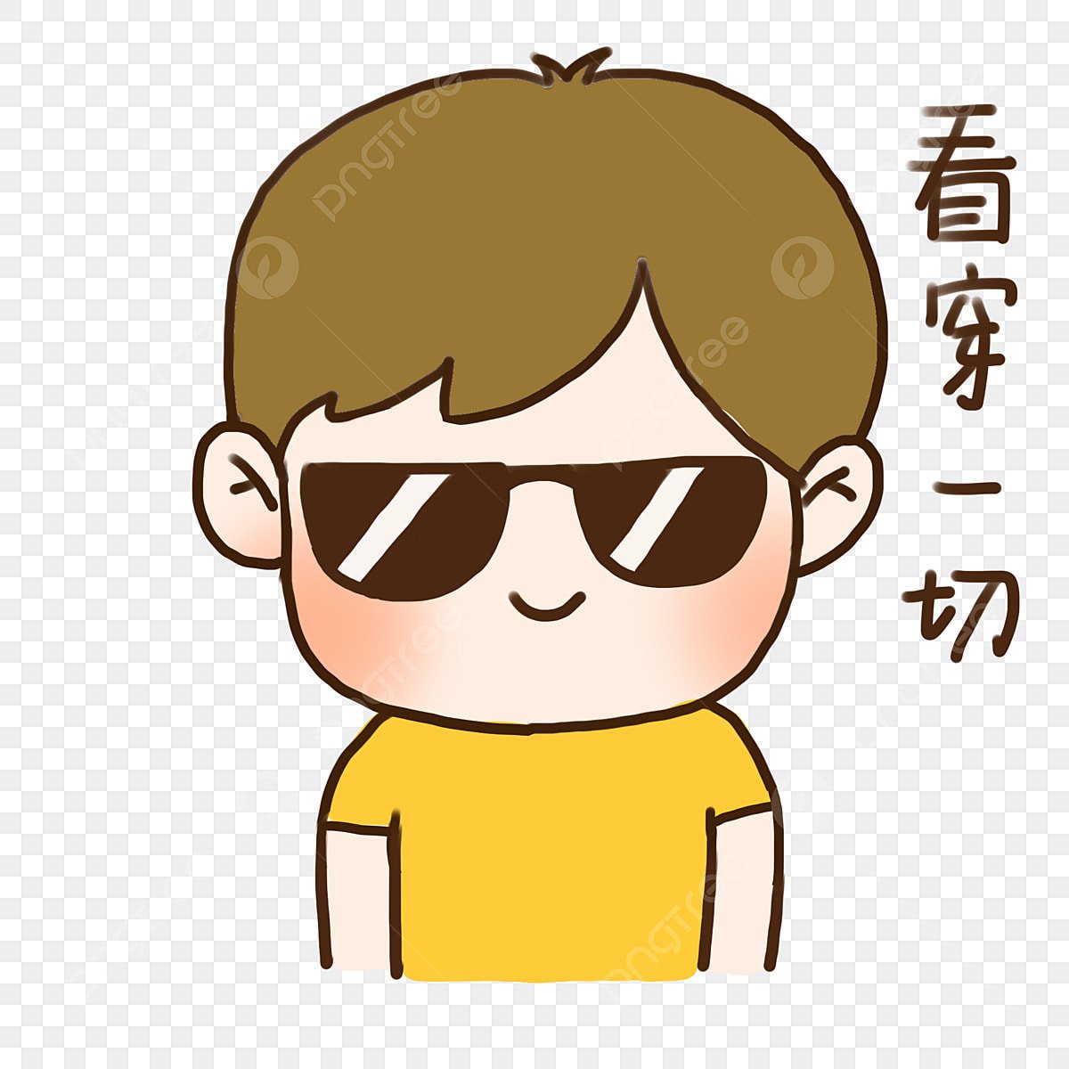 Мультяшный мальчик в тёмных очках