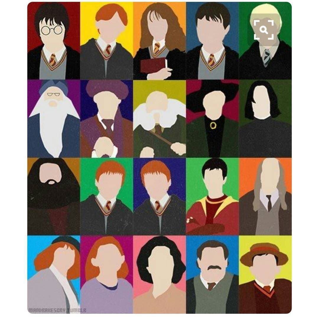 Силуэты персонажей из Гарри Поттера