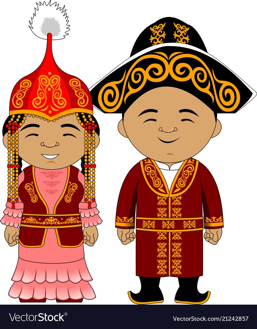 Национальная одежда казахов вектор