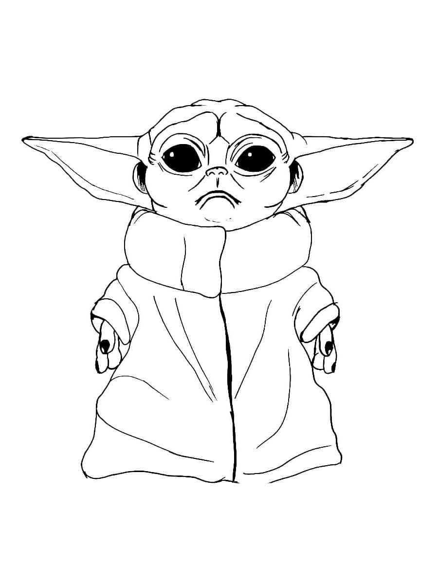 Раскраска Звездные войны малыш йода