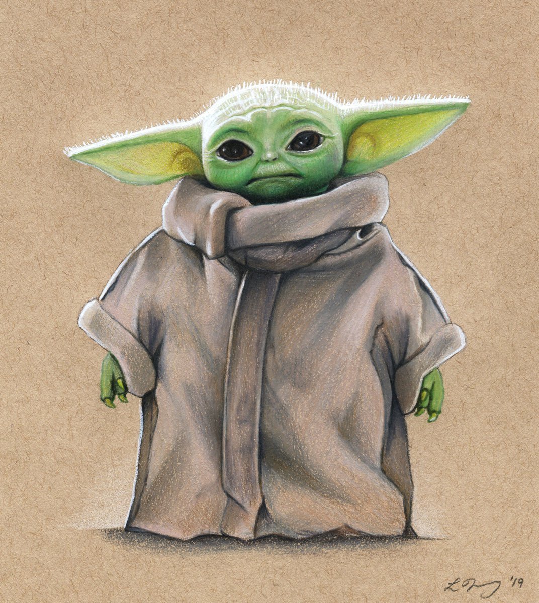 Йода черно белый