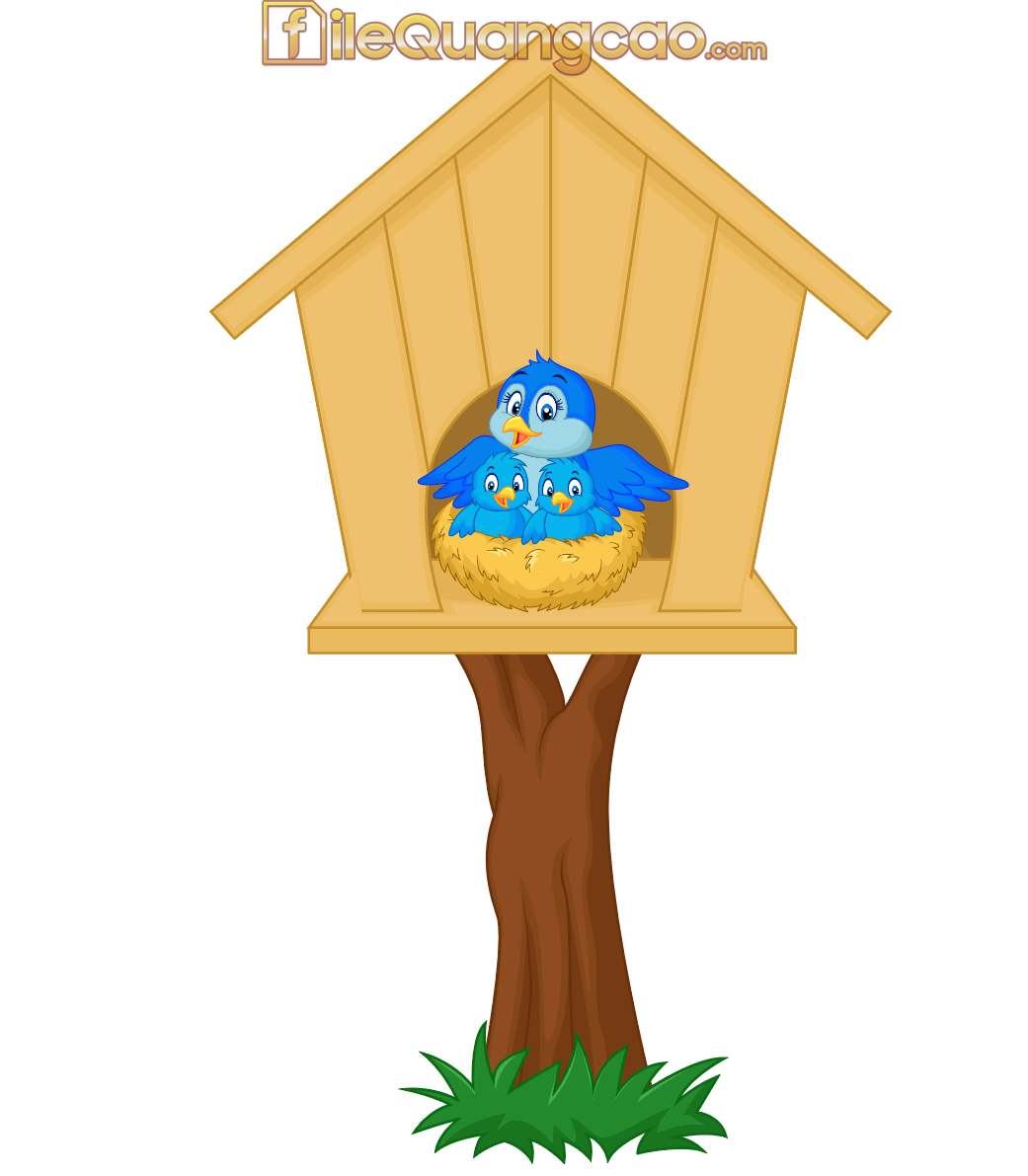 Домик для птиц с детьми