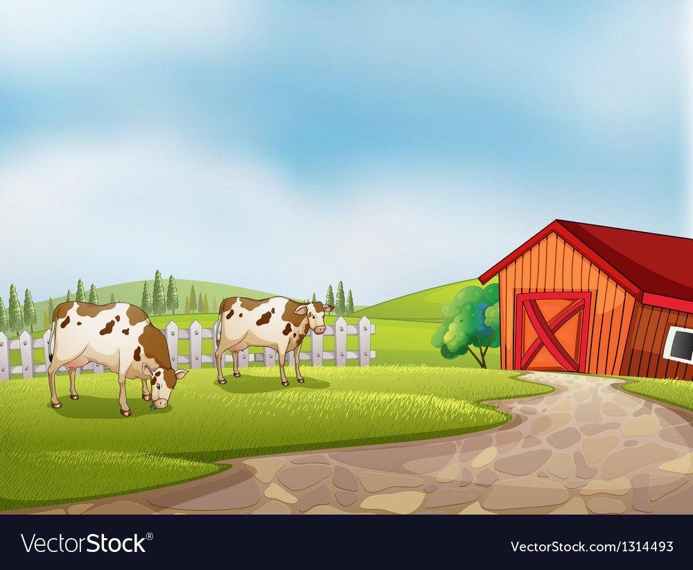 Коровы в коровнике иллюстрация