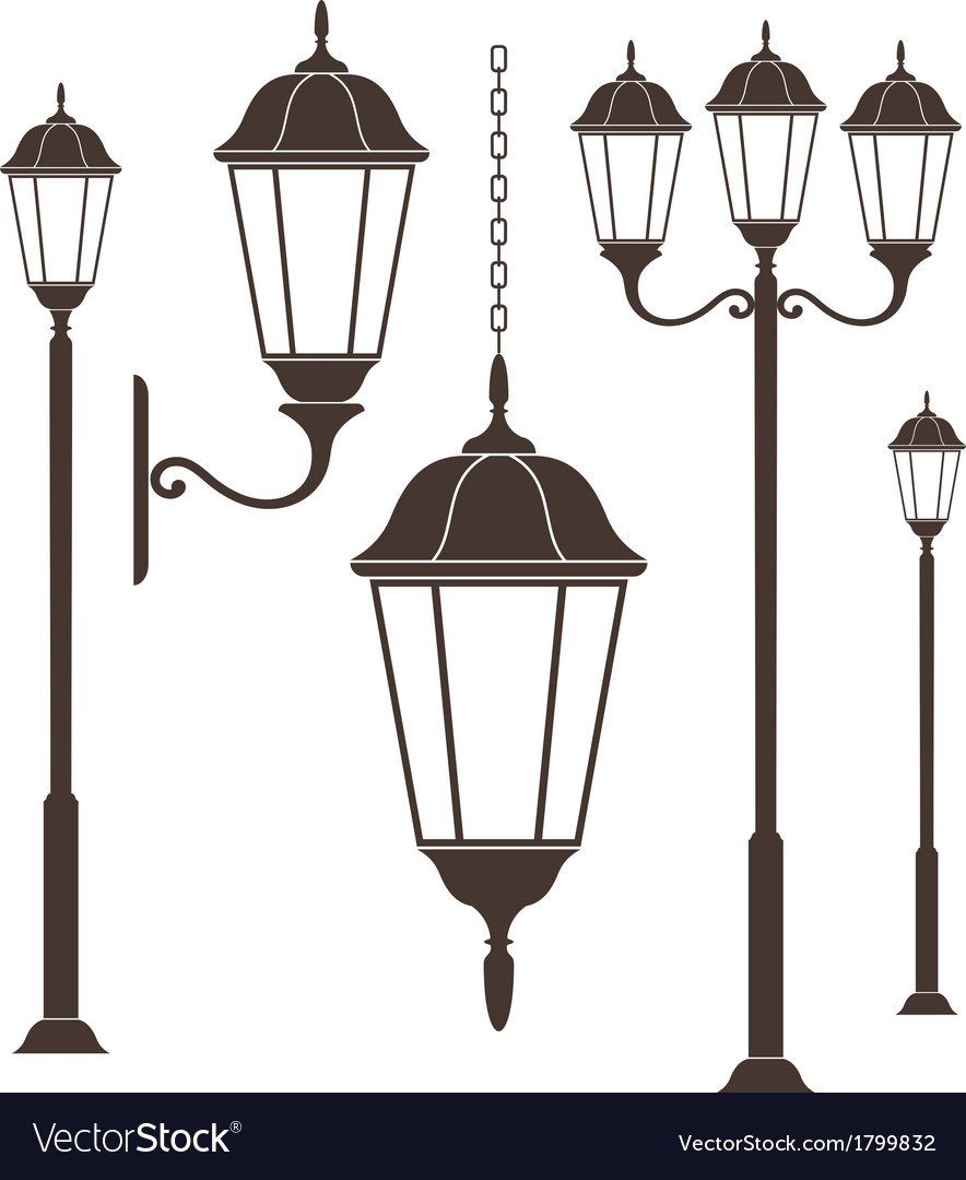 Силуэт старинного фонаря