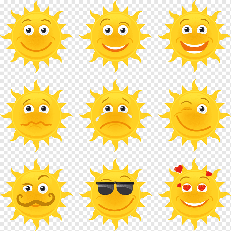 Солнышко с разным настроением