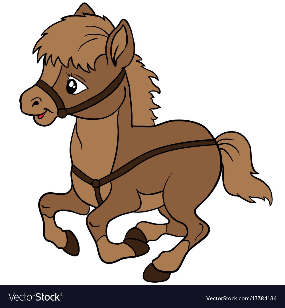 Милая мультяшная лошадка