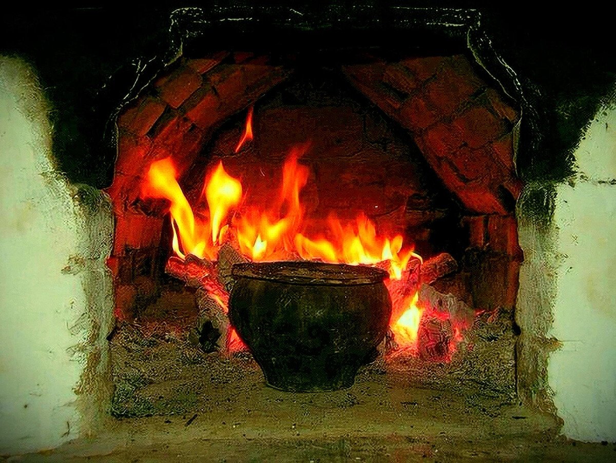 Огонь в русской печи