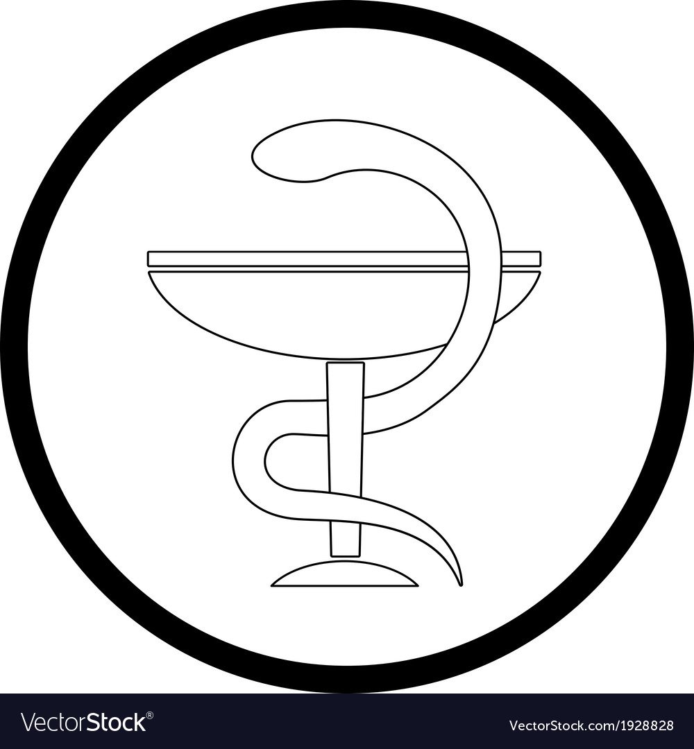 Эмблема медицины черно белая