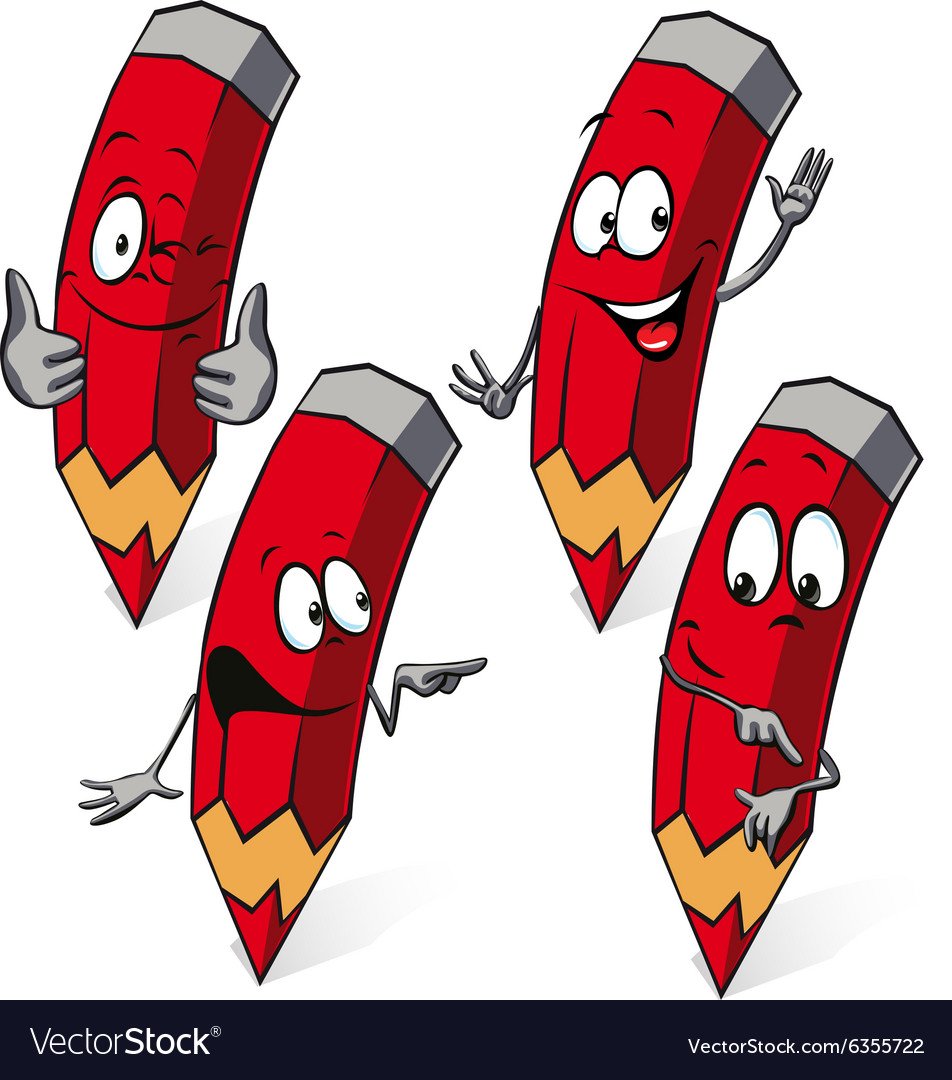 Красный карандаш мультяшный
