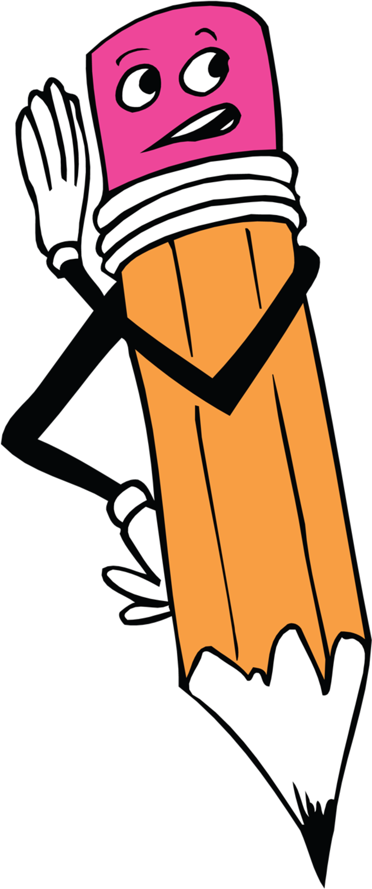 Карандаш с глазками и ручками