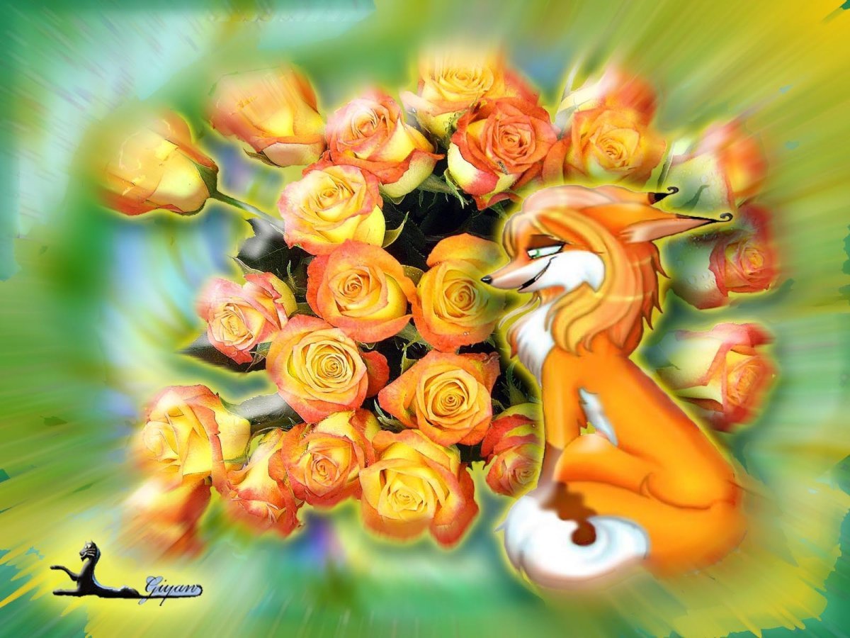 Открытки с днём рождения с лисичкой