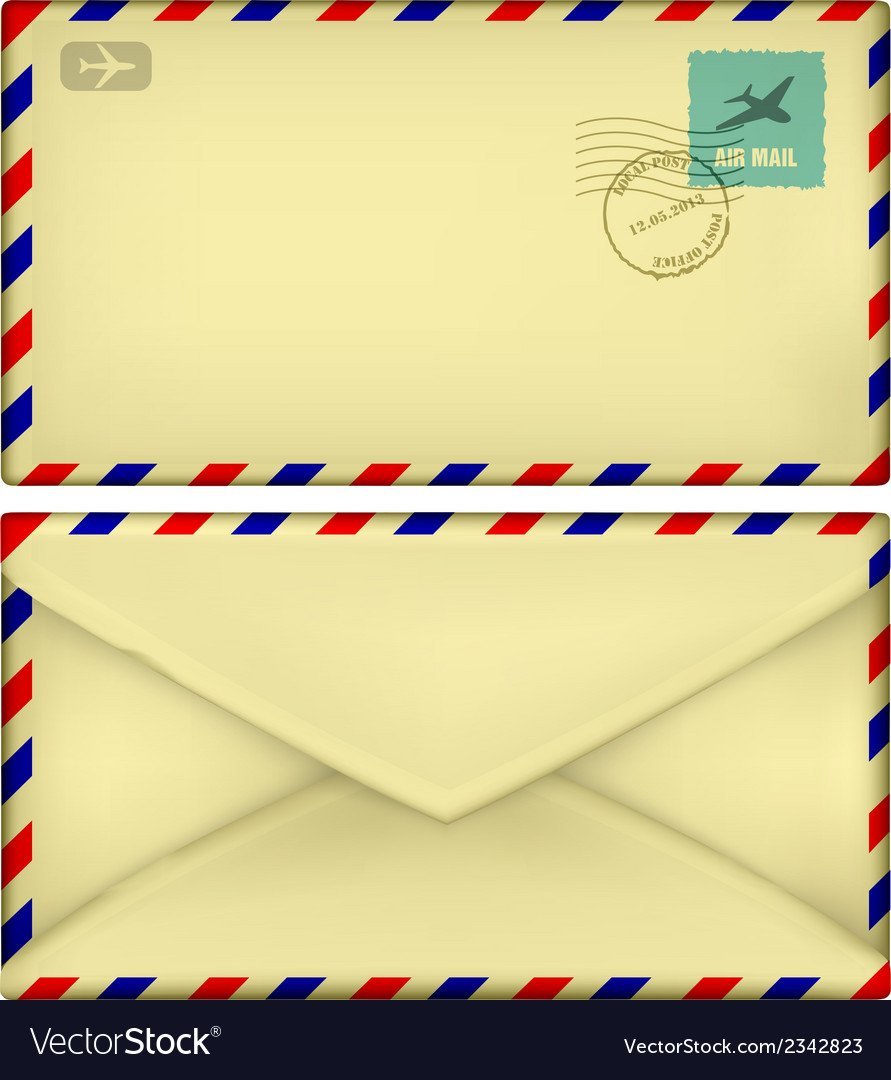 Конверт с марками печать