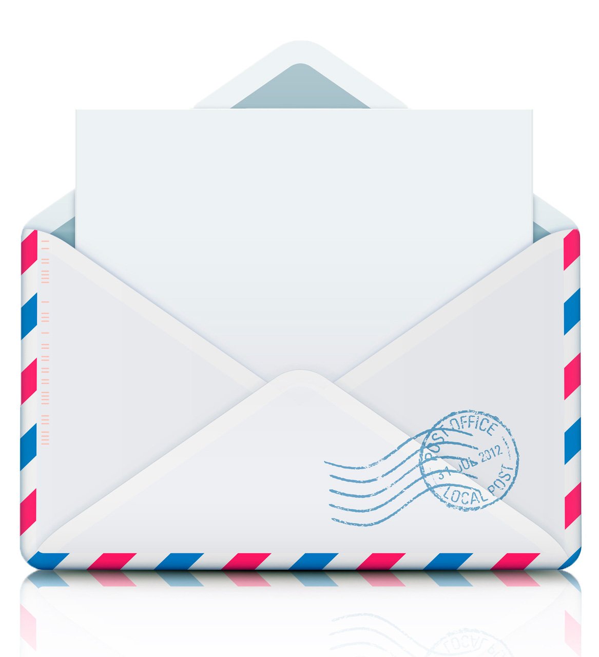 Открытый почтовый конверт