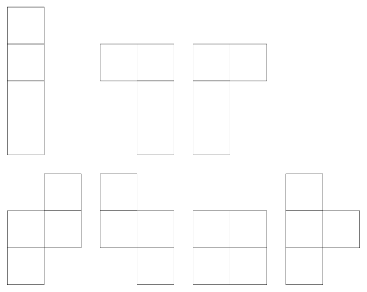 Фигуры из пяти квадратов