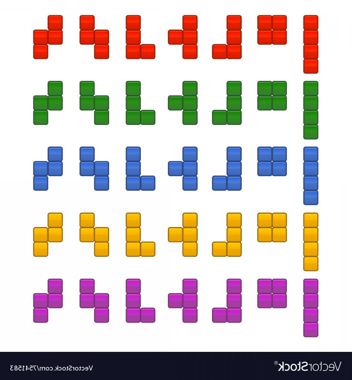 Тетрис цвета фигур