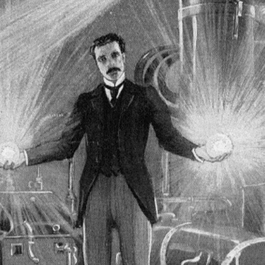 Никола Тесла шарж