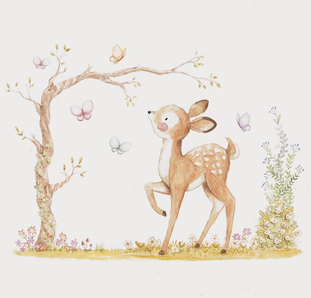 Олененок иллюстрации детские