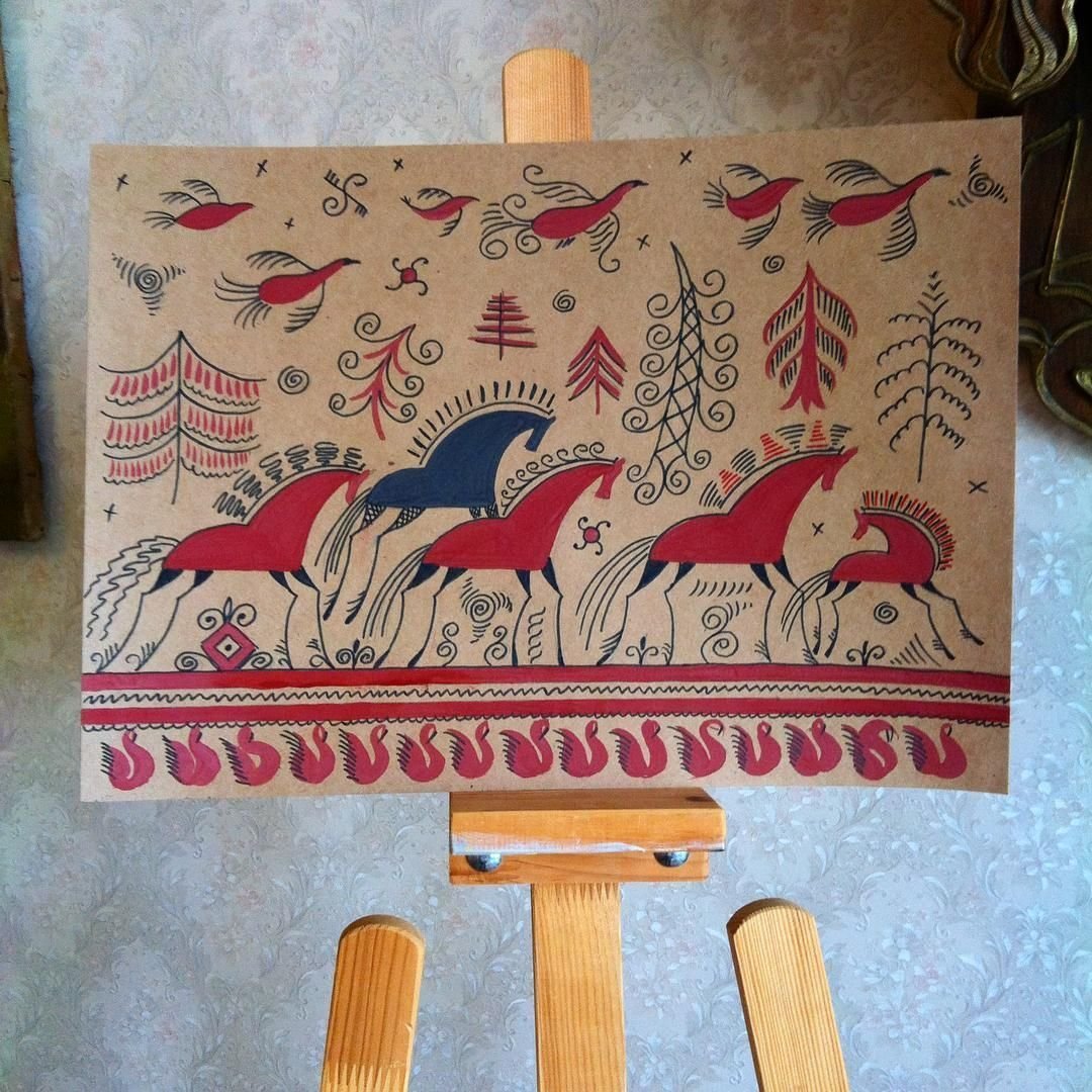 Петушок в русском народном стиле