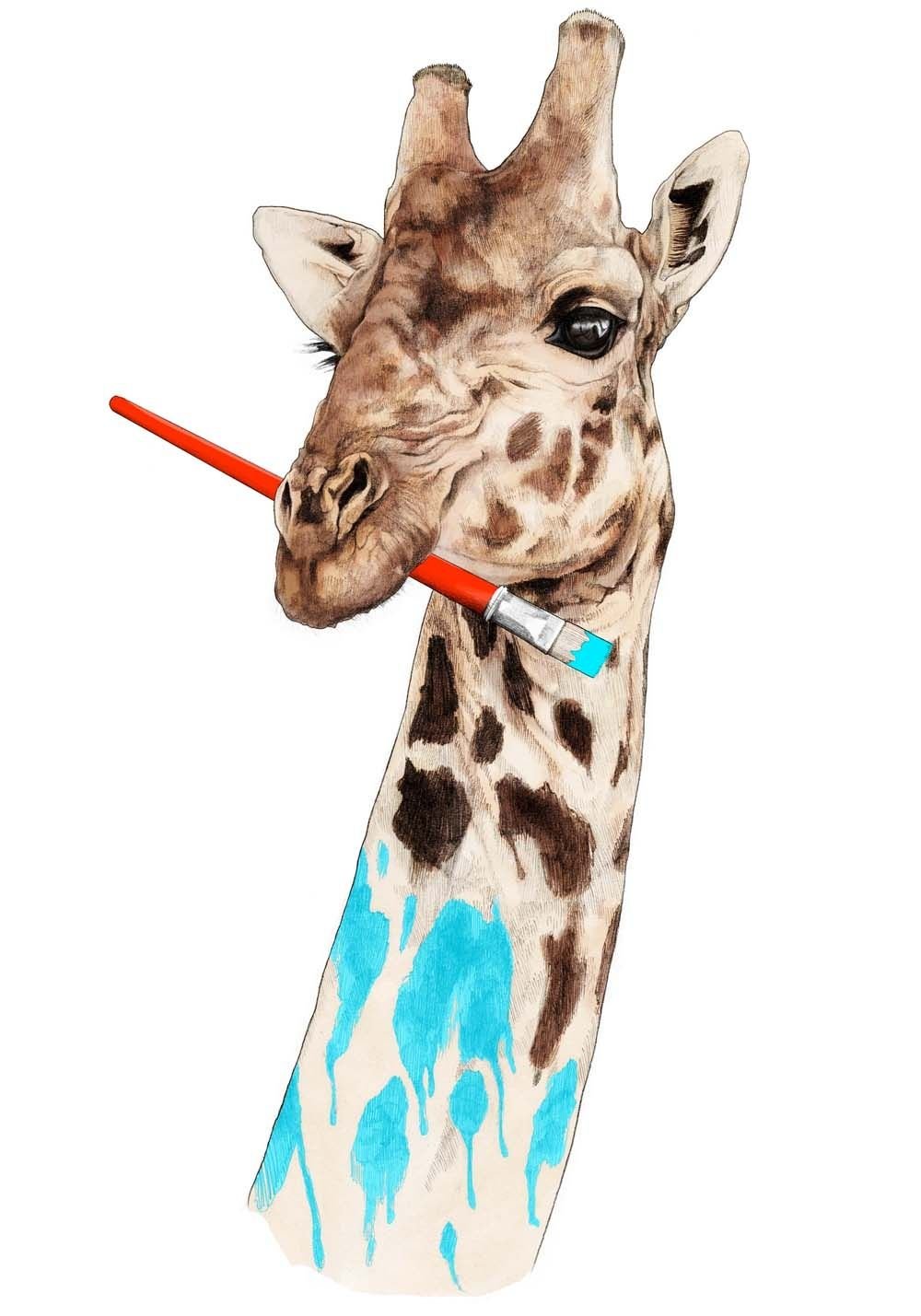 Жираф с кисточкой арт