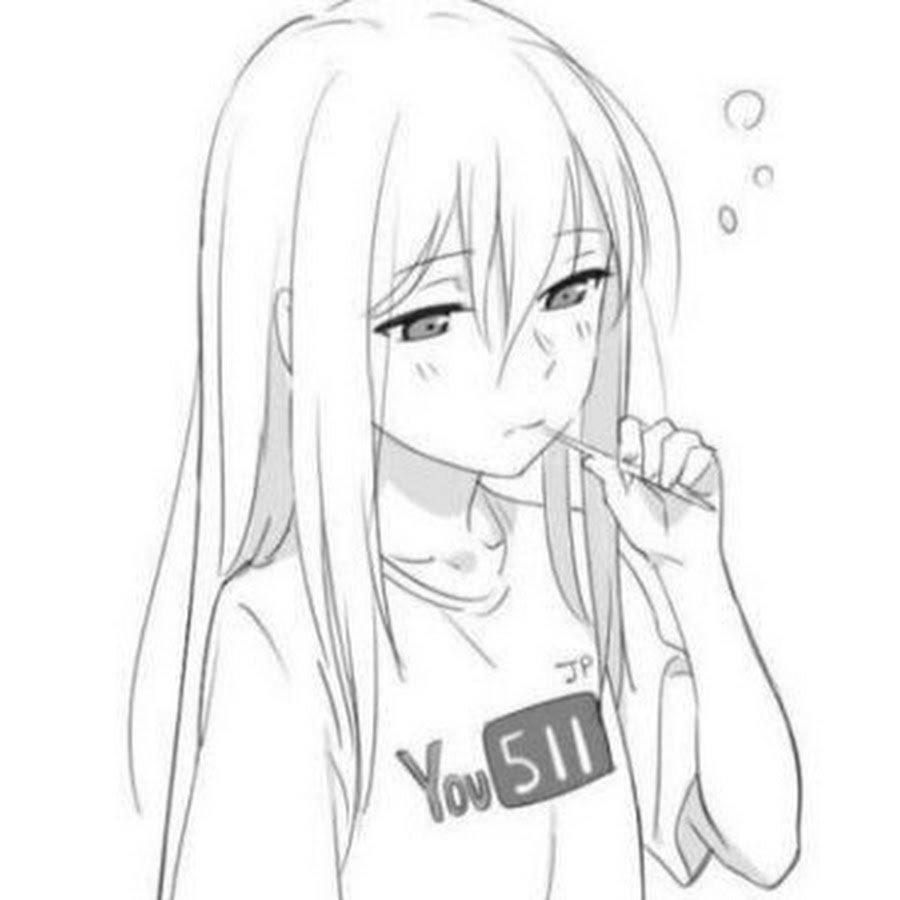 Аниме черной ручкой