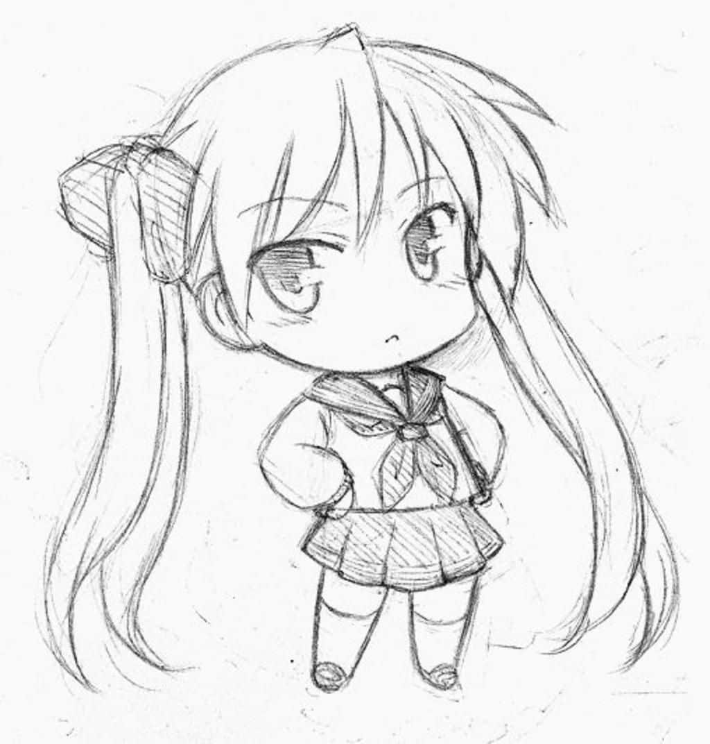 Аниме картинки для срисовки карандашом