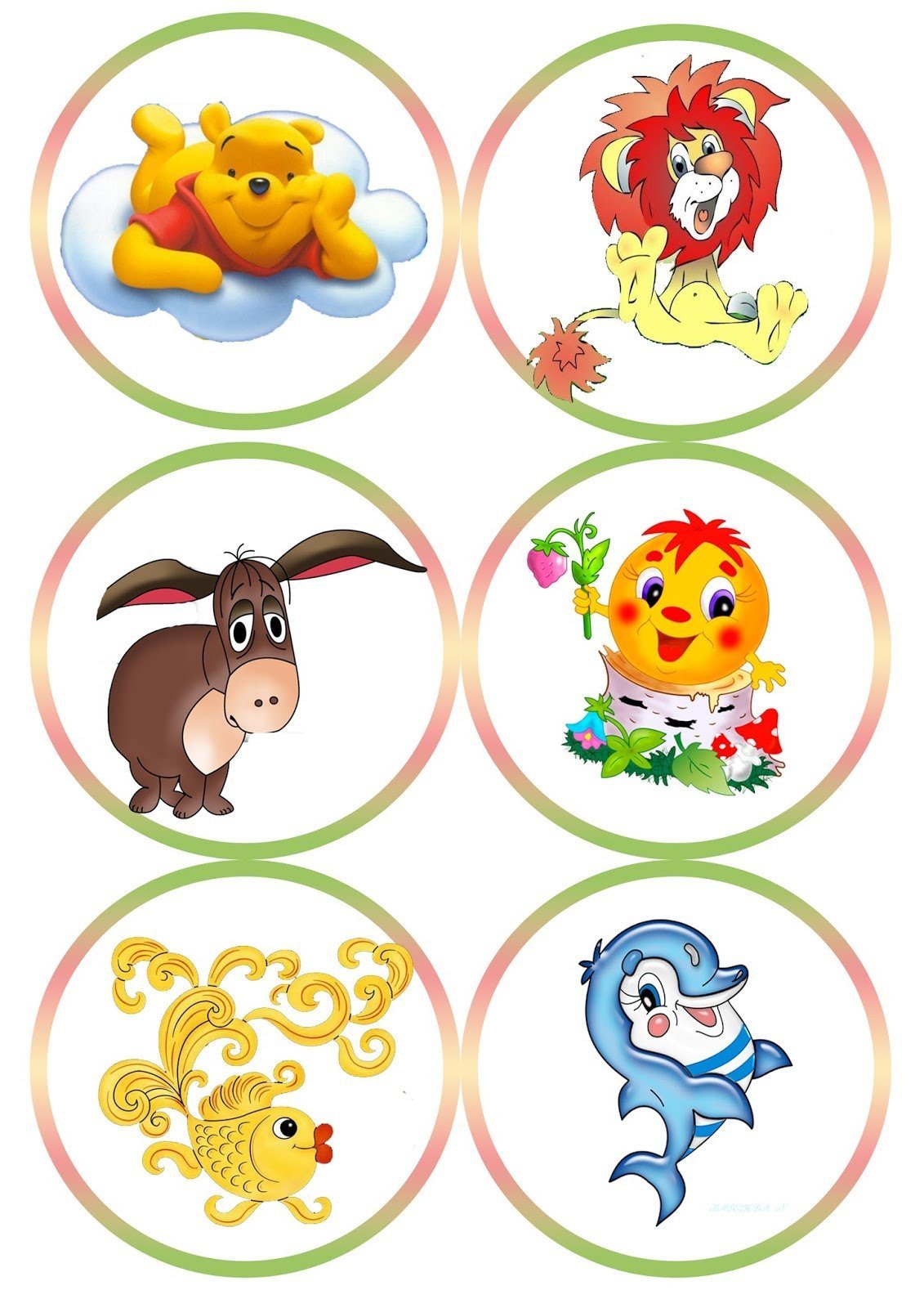 Картинки на шкафчики 35 штук