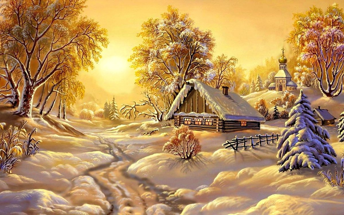 Художник Виктор Цыганов зимние пейзажи