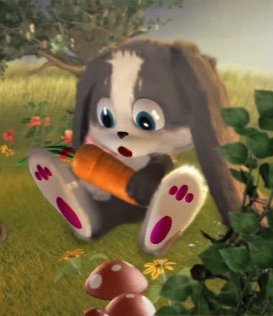 Зайчик Шнуфель с морковкой