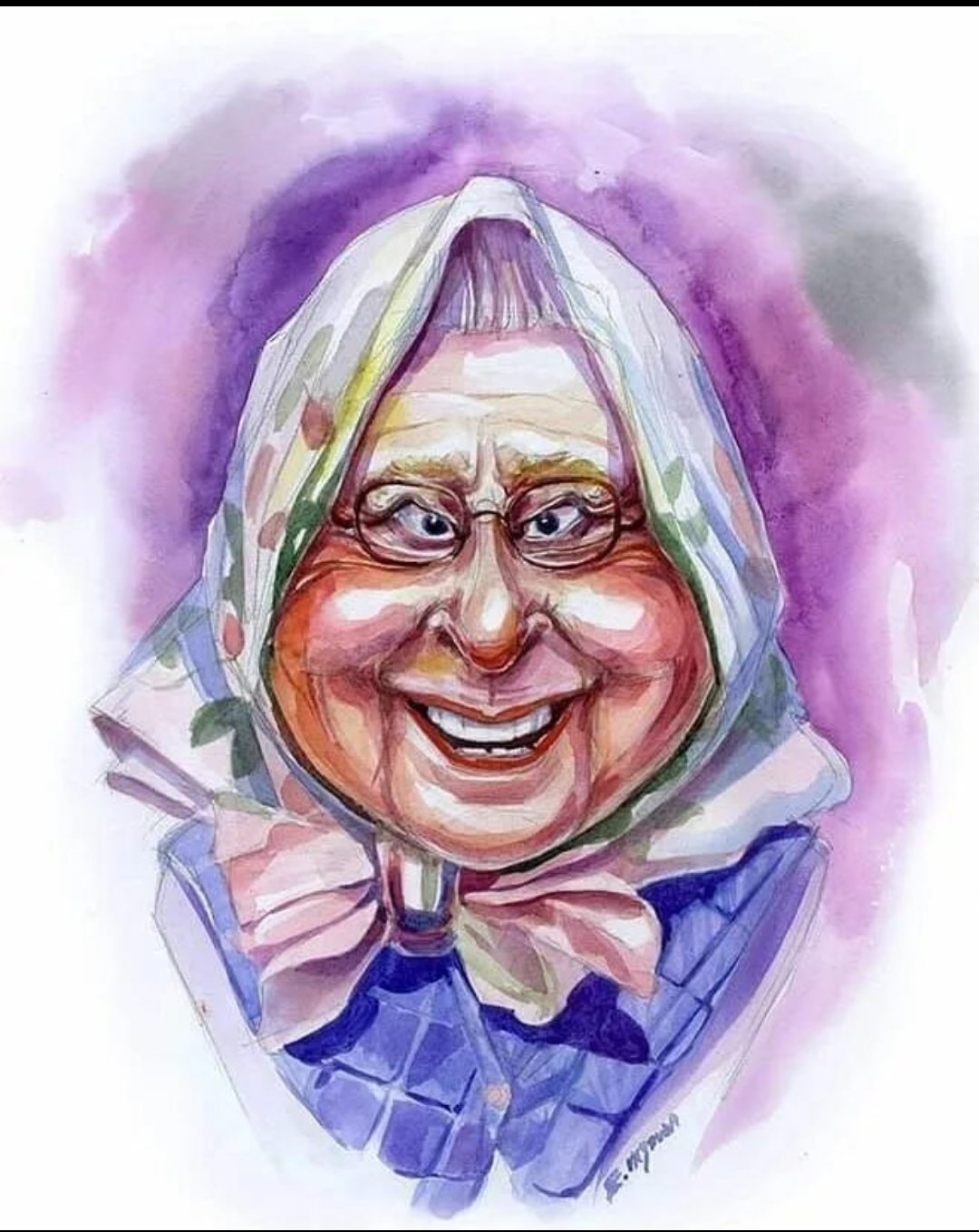 Шарж пенсионерка