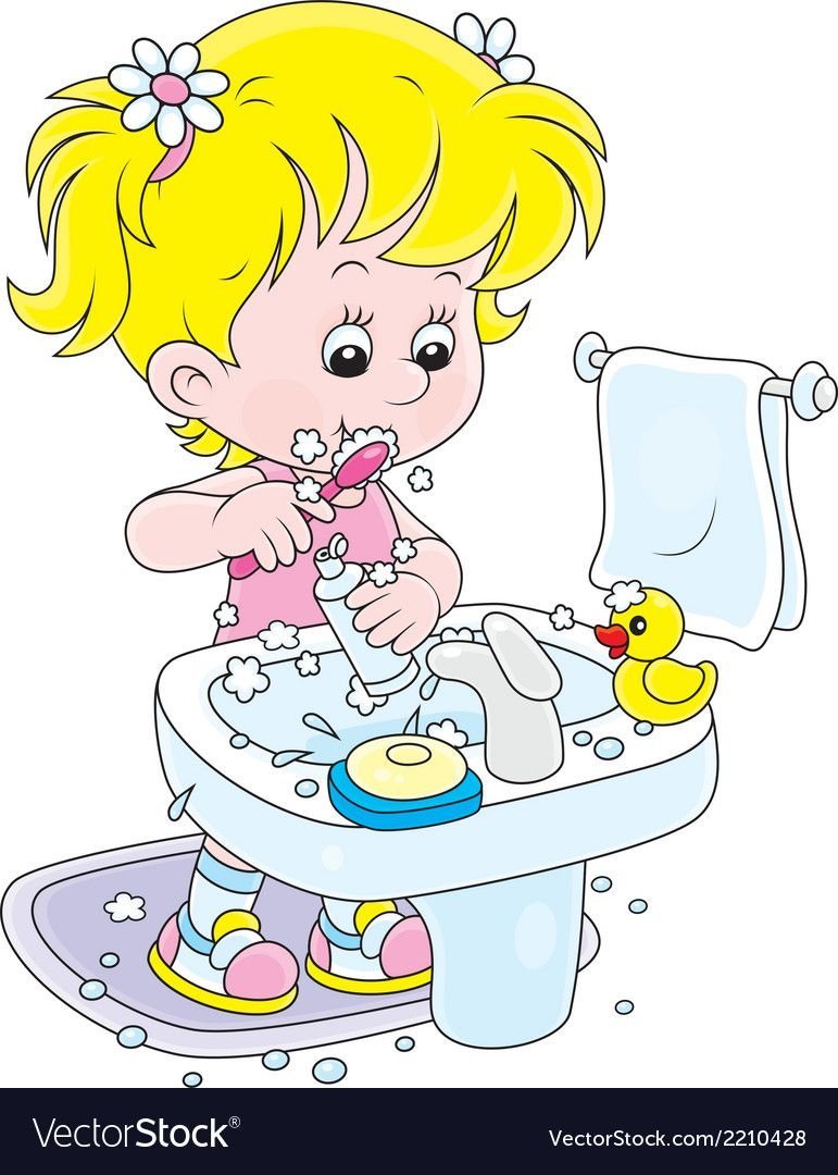 Ребенок умывается