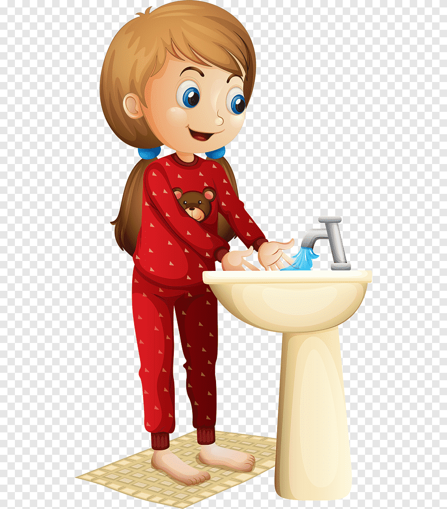 Девочка умывается