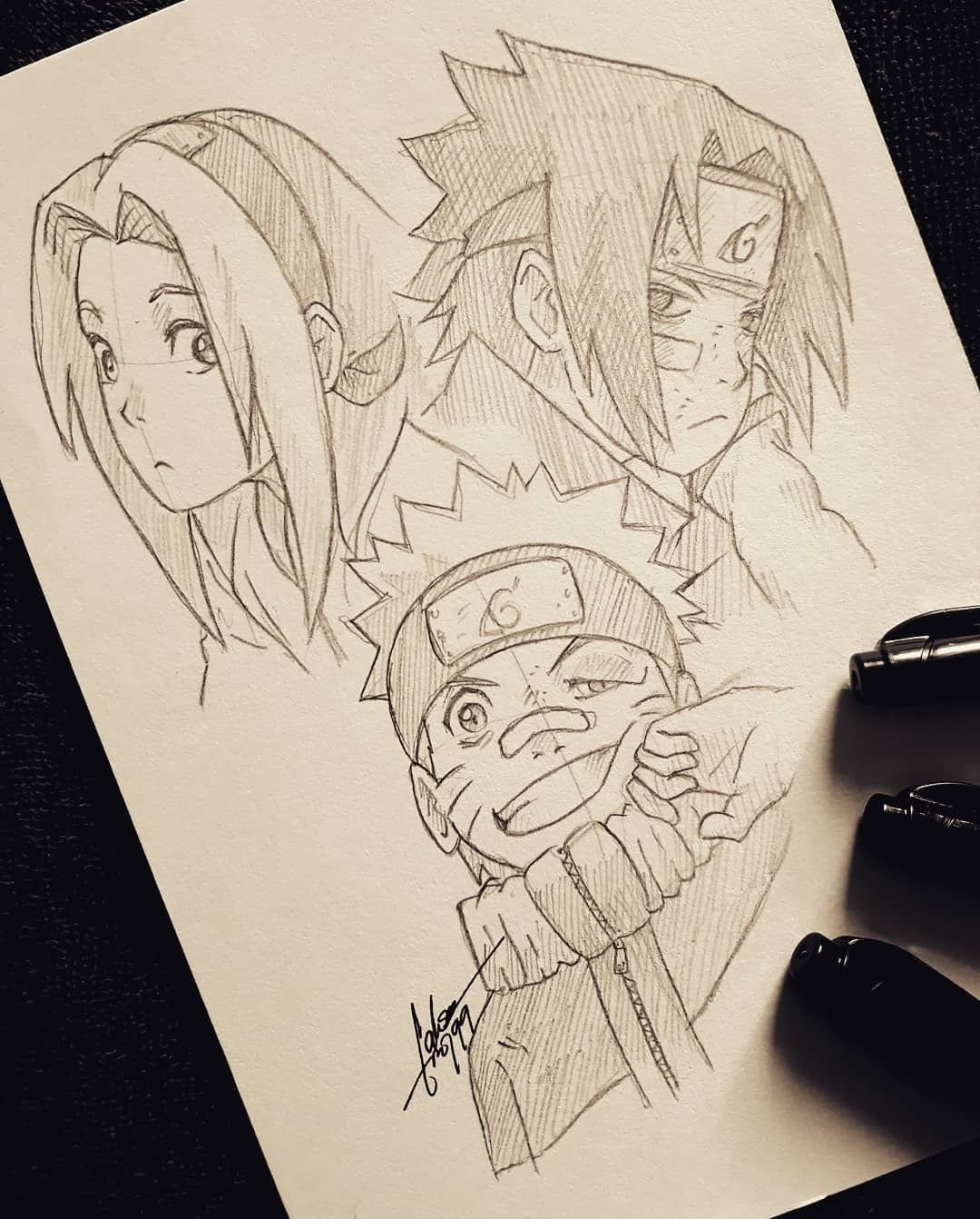 Наруто Саске и Сакура risunki