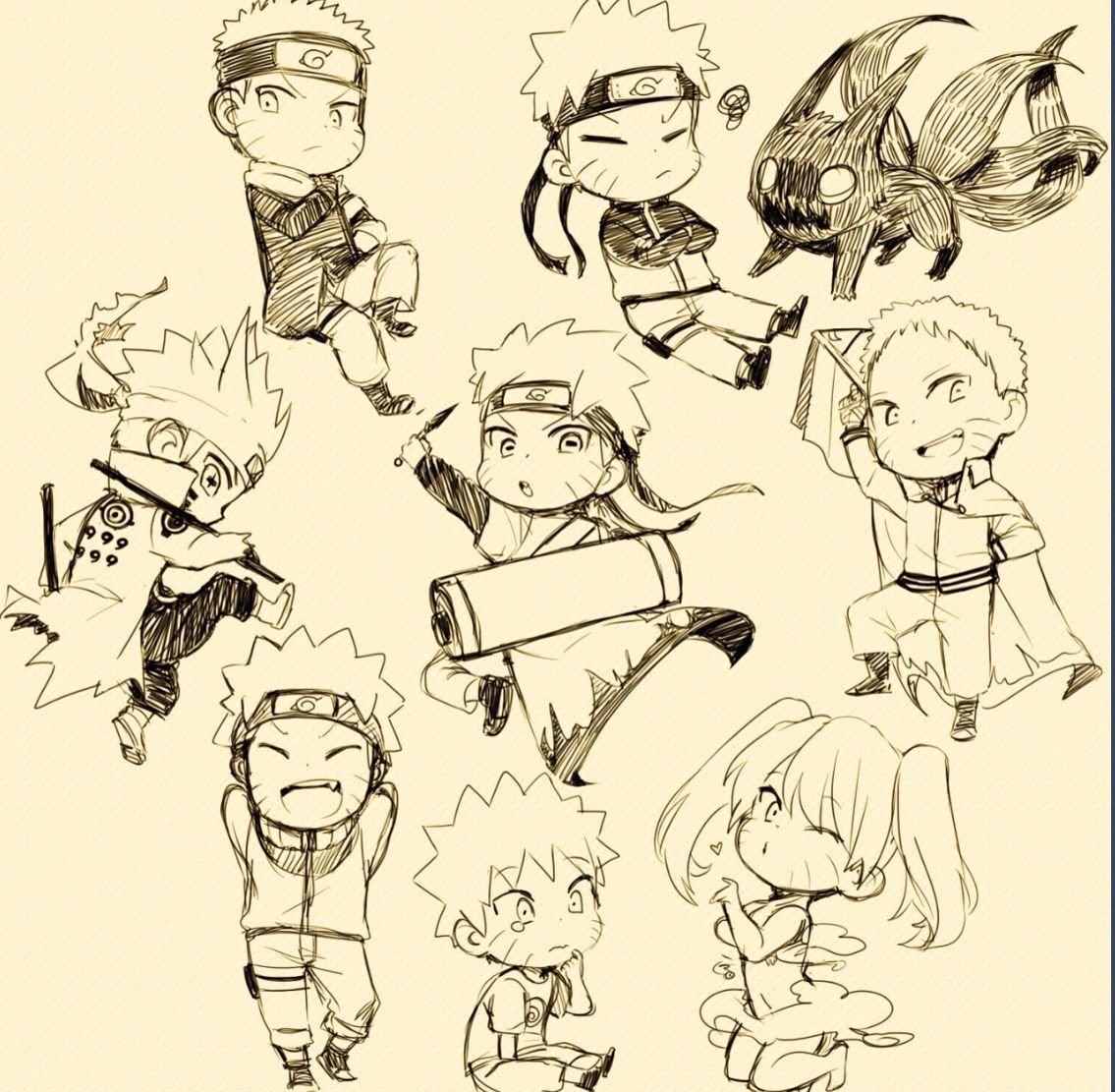 Наруто скетч Чиби