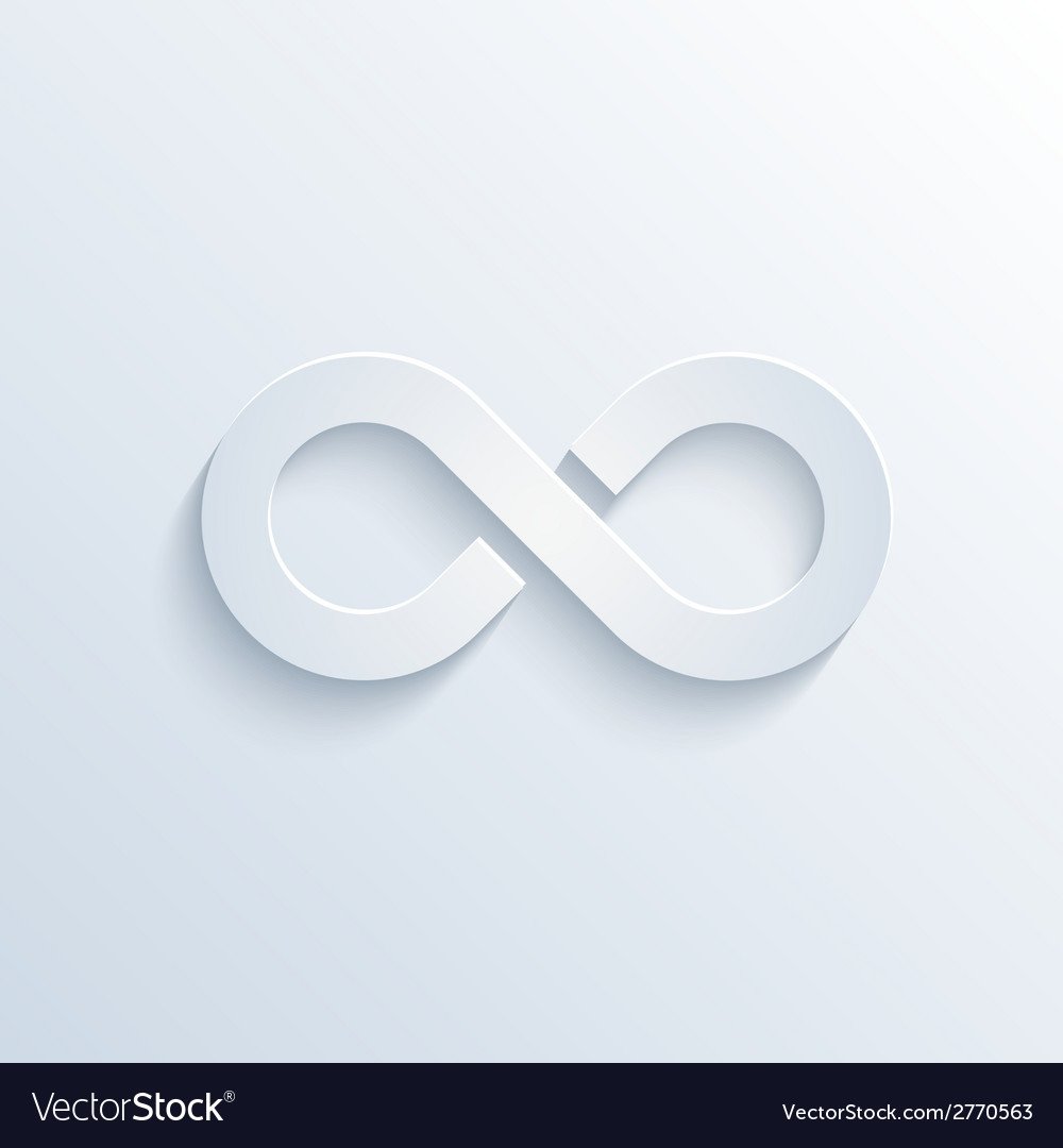 Знак бесконечности белый