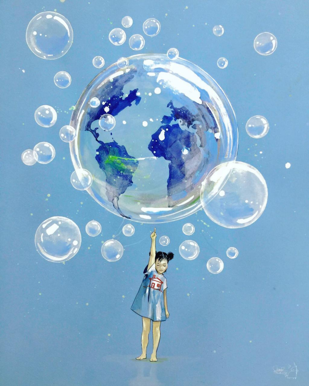 Мыльные пузыри иллюстрация