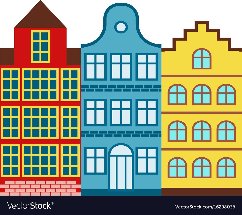 Голландские домики вектор