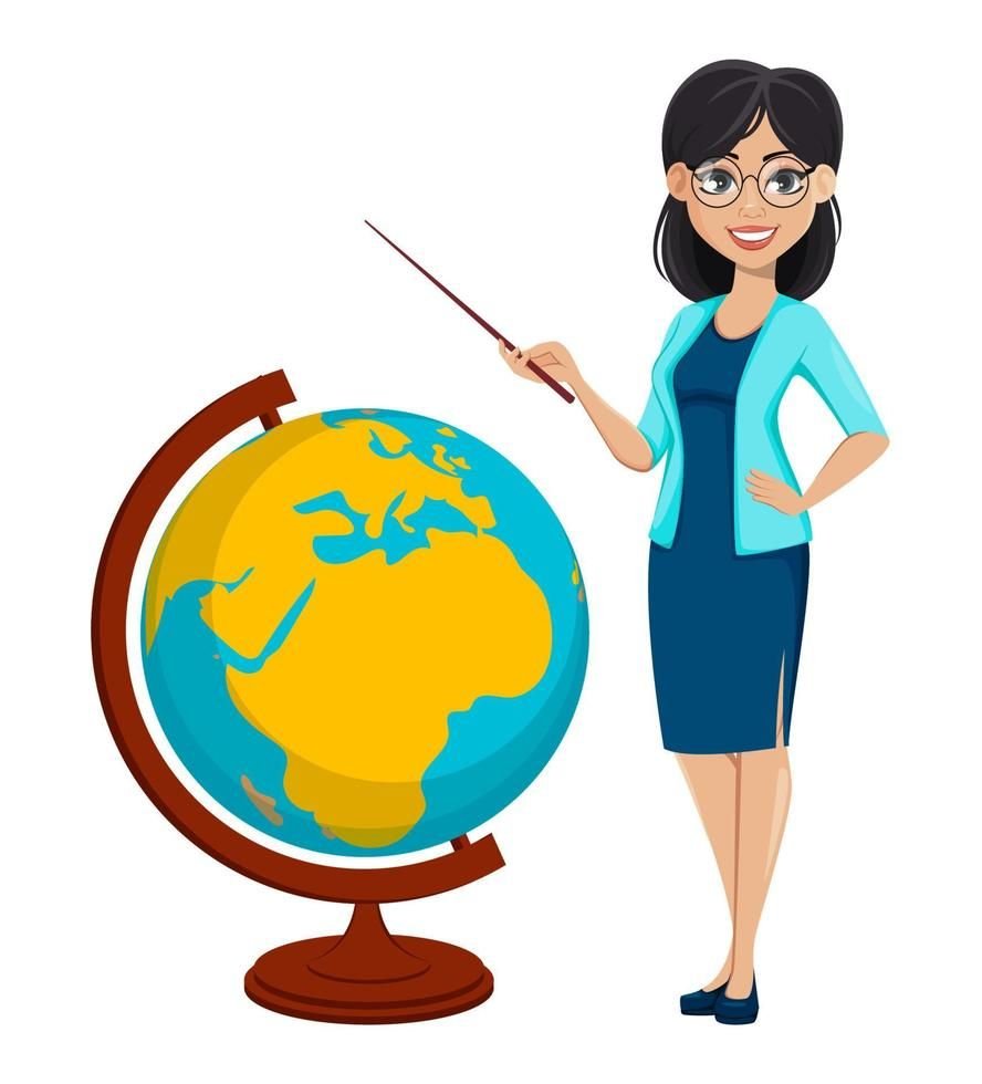 Учитель с глобусом