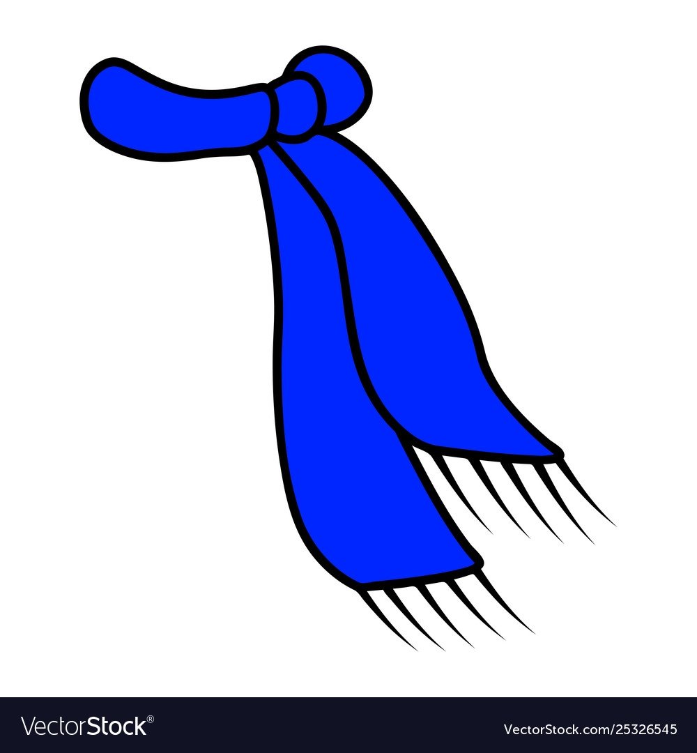 Нарисованный синий шарфик