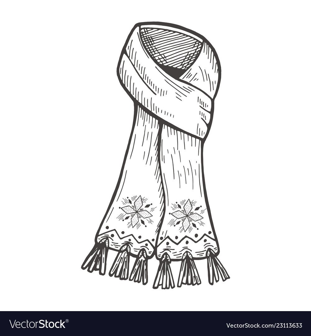 Новогодний шарф на белом фоне