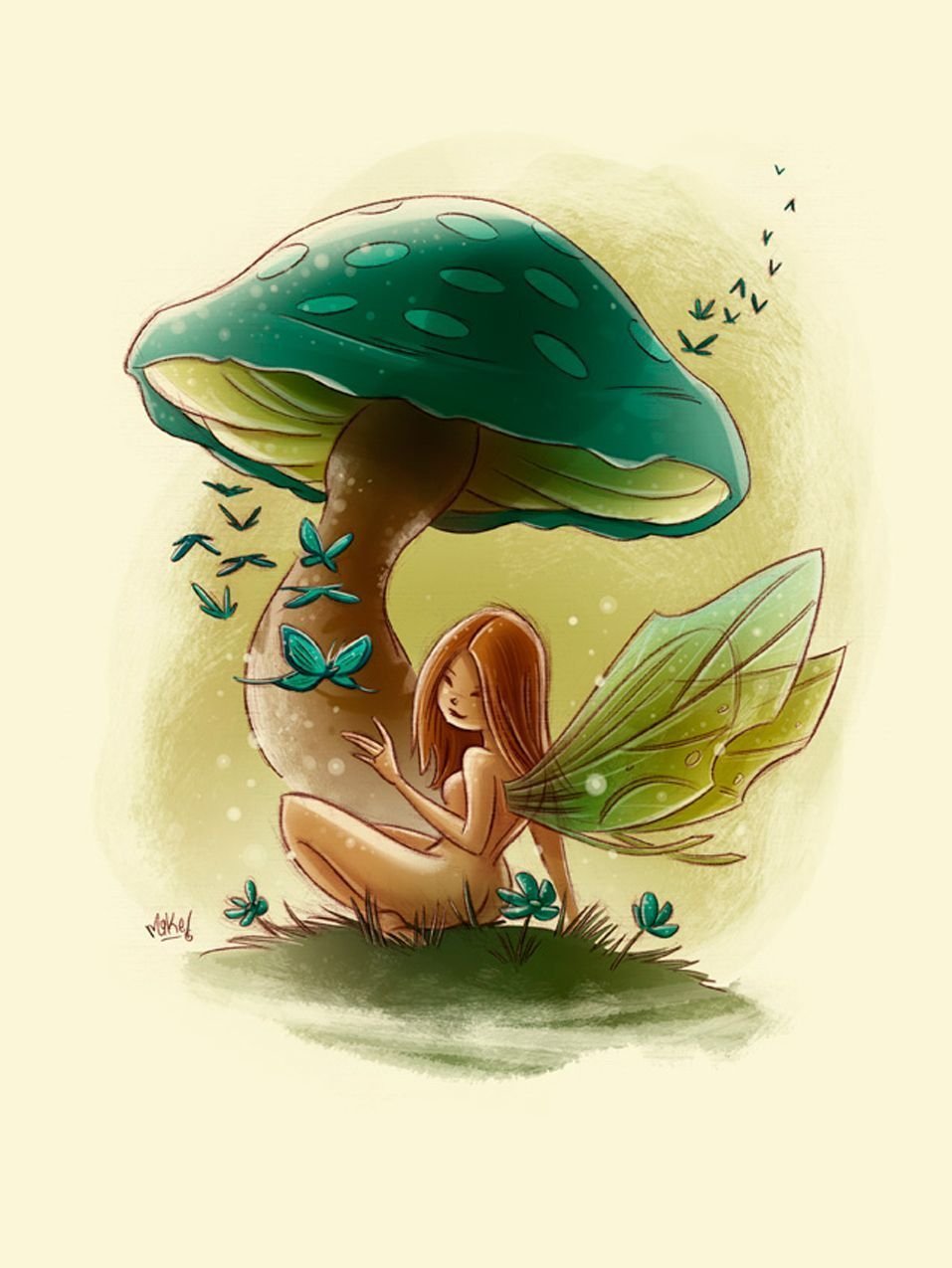 Эльф на грибе